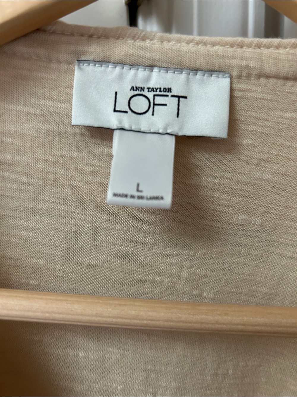 LOFT Cream Ruffle-Front V-Neck Blouse - Picture 2 of 3